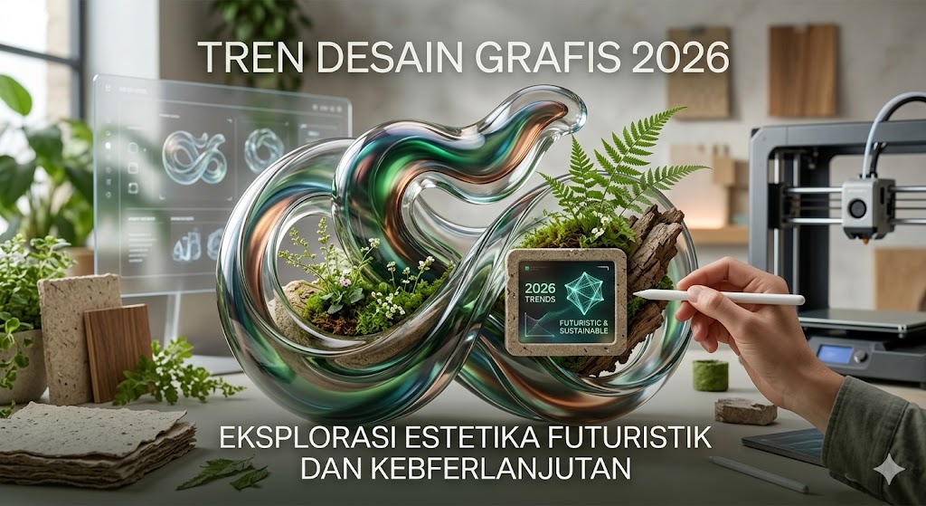 Tren Desain Grafis 2026: Estetika Futuristik & Berkelanjutan